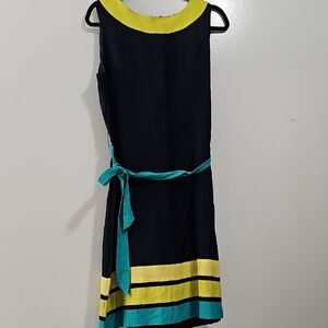 Elegant Black and Yellow Mini Dress